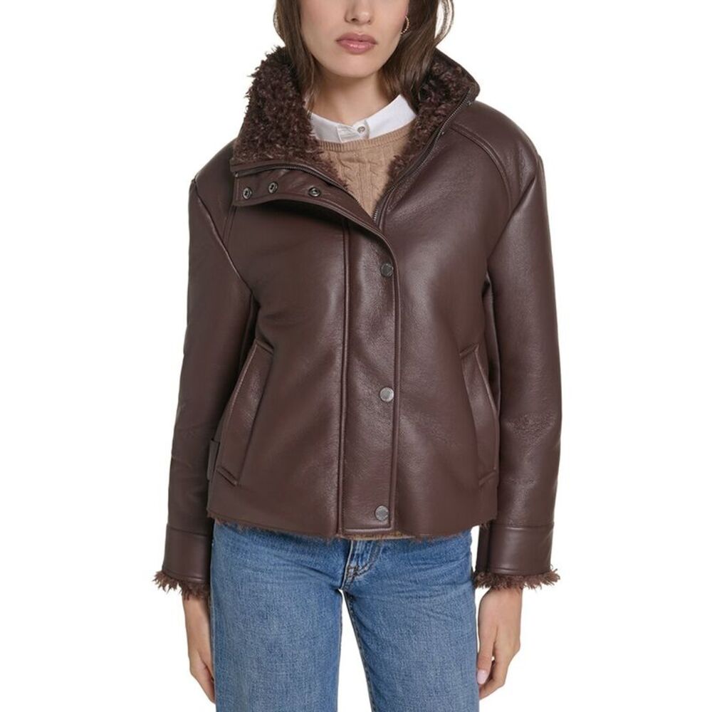 Cole Haan Womens  Novelty Faux Suede Jacket